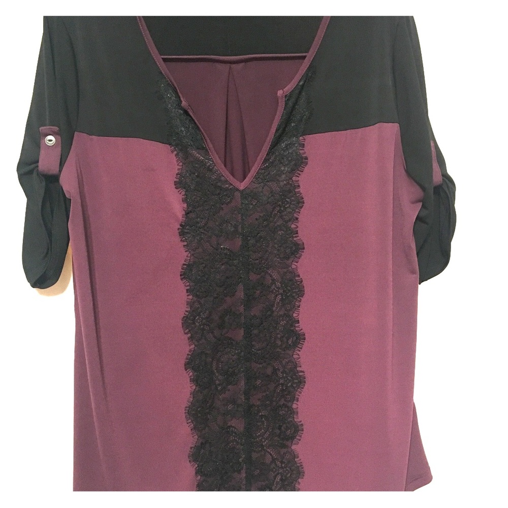 Black & Maroon Blouse